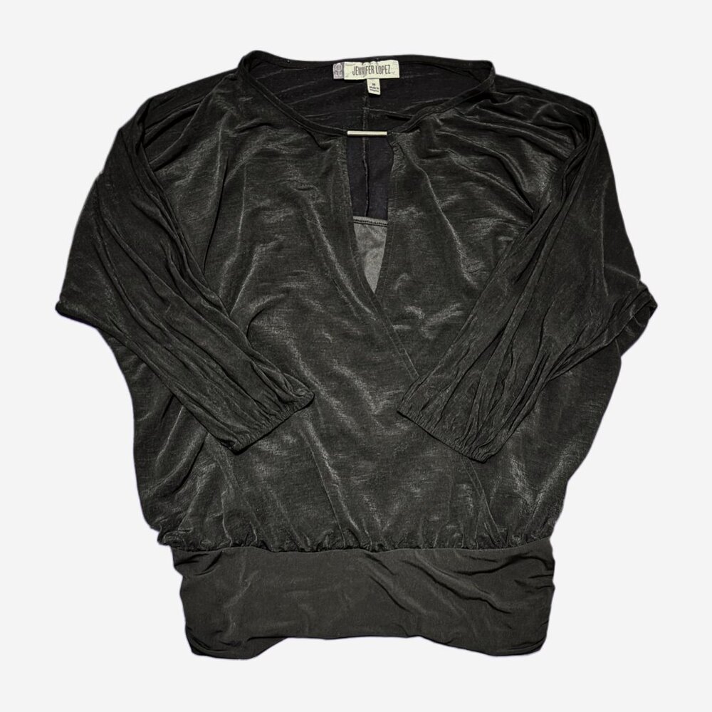 Jennifer Lopez Black Chiffon Blouse